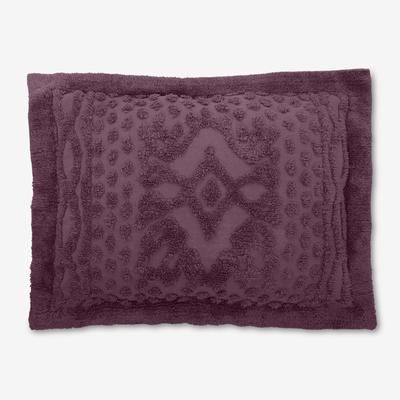 Georgia Chenille Shams by BrylaneHome in Eggplant (Size KING) Pillow