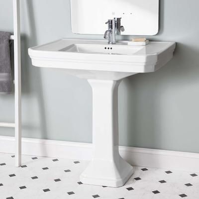 Randolph Morris 32 Inch Pedestal Sink - Single Hole Faucet Drilling - White RMC1315-1