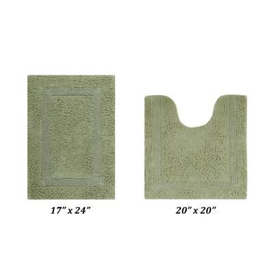 Lux Collectionis Bath Mat Rug 2 Piece Set (17" x 24" | 20" x 20") by Better Trends in Sage