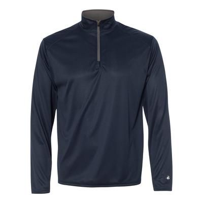 Badger Sport 4102 Men's Lightweight Long-Sleeve Quarter-Zip Performance Pullover T-Shirt size 2XL | Polyester BG4102