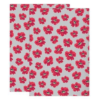 Designer Print Towel Set/2 by Mu Kitchen in Red Floral