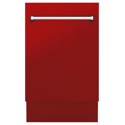 "ZLINE 18" Tallac Series 3rd Rack Top Control Dishwasher in Red Matte with Stainless Steel Tub, 51dBa (DWV-RM-18) - ZLINE Kitchen and Bath DWV-RM-18"