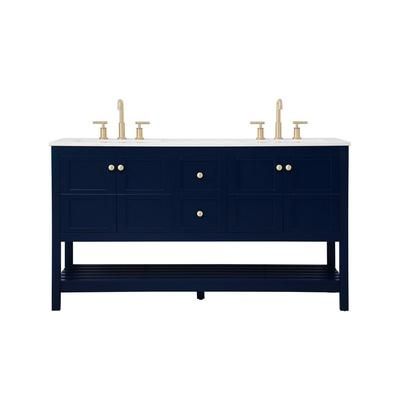 60 inch Single Bathroom Vanity in Blue - Elegant Lighting VF16460DBL