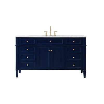 60 inch single bathroom vanity in blue - Elegant Lighting VF12560BL