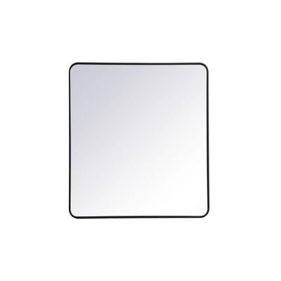 Soft corner metal rectangular mirror 36x40 inch in Black - Elegant Lighting MR803640BK