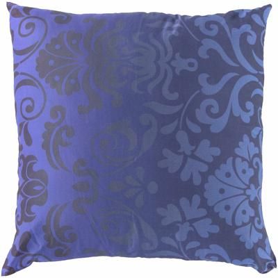 Barlby 18" Square Traditional Cotton Dark Blue/Blue/Navy Throw Pillow - Boutique Rugs
