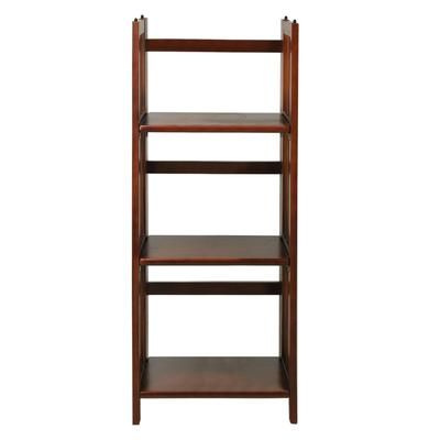 3-Shelf Folding Bookcase 14" Wide-Walnut by Casual Home in Walnut