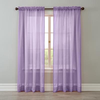 Wide Width BH Studio Crushed Voile Rod-Pocket Panel by BH Studio in Lilac (Size 51" W 95" L) Window Curtain