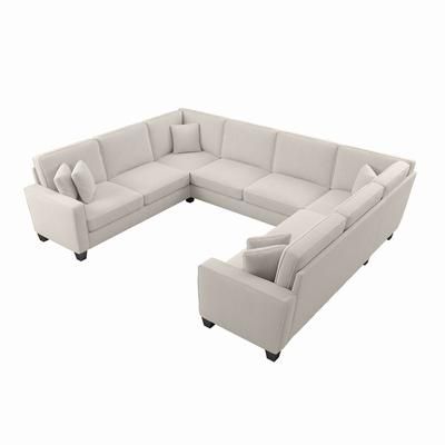 Bush Furniture Stockton 125W U Shaped Sectional Couch in Light Beige Microsuede - Bush Furniture SNY123SLBM-03K