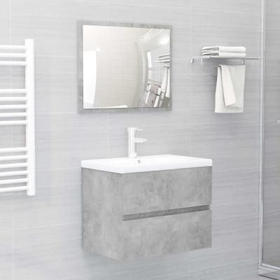 vidaXL Set Mobili da Bagno 2 pz Grigio Cemento in Truciolato