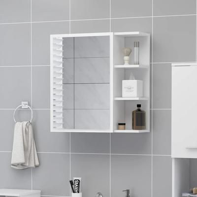 vidaXL Armadietto a Specchio Bianco 62,5x20,5x64 cm Legno Multistrato