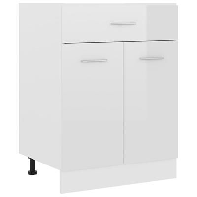 vidaXL Armadio con Cassetto Bianco Lucido 60x46x81,5 cm in Truciolato