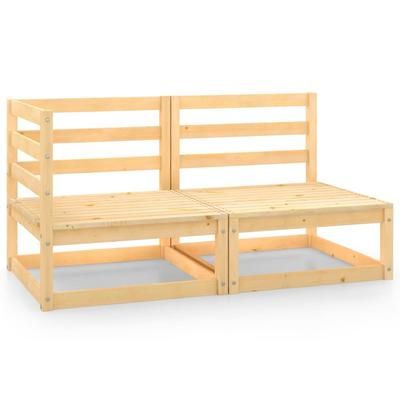 vidaXL Set Divani da Giardino 2 pz in Legno Massello di Pino