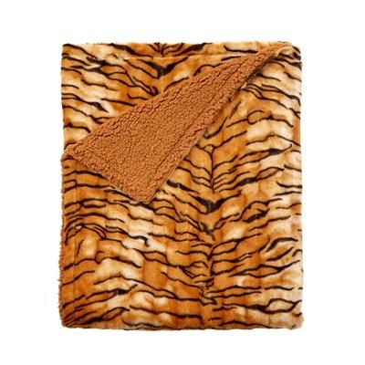 Faux Fur Animal Print Throw by BrylaneHome in Tiger Print Blanket