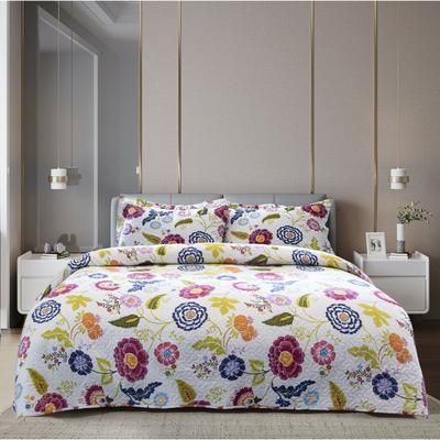 Amber Printed Quilt Set by LCM Home Fashions, Inc. in Floral (Size KING)
