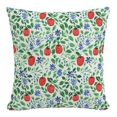 18" Outdoor Pillow by Skyline Furniture in Strawberry Patch Red