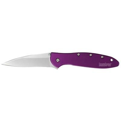 Kershaw Leek Assisted Folding Knife 3in 14C28N Drop Point Blade Purple 6061-T6 Aluminum Handle 1660PUR