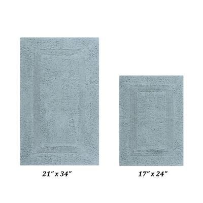 Lux Collectionis Bath Mat Rug 2 Piece Set (17" x 24" | 21" x 34") by Better Trends in Blue