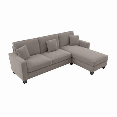 Bush Furniture Stockton 102W Sectional Couch with Reversible Chaise Lounge in Beige Herringbone - Bush Business Furniture SNY102SBGH-03K