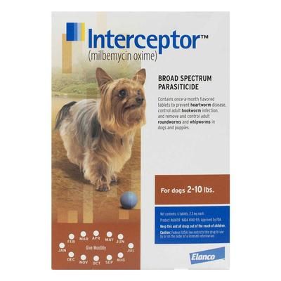 Interceptor For Dogs 2-10 Lbs (Brown) 3 Chews