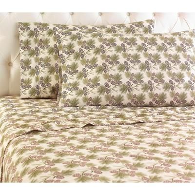 Micro Flannel® Pinecone Print Sheet Set by Shavel Home Products in Flannel (Size FULL)