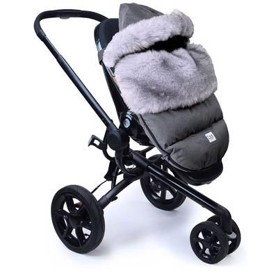 7 A.M. Enfant Plushpod Footmuff - Tundra - Heather Grey Dark - Arctic Faux Fur (0-18m)