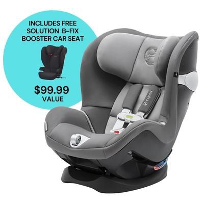 Cybex Sirona M SensorSafe Convertible Car Seat + Solution B-Fix Booster Bundle - Manhattan Grey / Vo