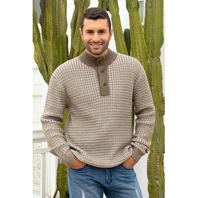 Reclaimed Chic,'Men's Pullover Sweater in Polyester and Baby Alpaca'