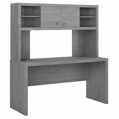 Bush Business Furniture Echo 60W Credenza Desk with Hutch in Modern Gray - ECH030MG