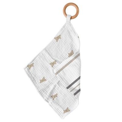 Teddy Bear & Grey Stripe Blankie Teether - Newcastle Classics 11002