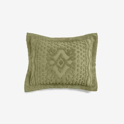 Georgia Chenille Shams by BrylaneHome in Sage (Size STAND) Pillow