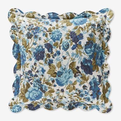 Florence Euro Sham by BrylaneHome in Teal Floral (Size EURO)