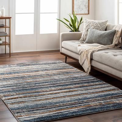 Dumaguil 7'10" x 10'2" Modern Contemporary Bohemian Abstract Blue/Bright Yellow/Brown/Cream/Dark Blue/Dusty Coral/Gray/Light Beige/Dark Red/Yellow/Navy/Peach/BrightYellow/DustyCoral/DarkBlue/LightBeige/Yellow/Dusty Coral/Navy/Beige Area Rug -...