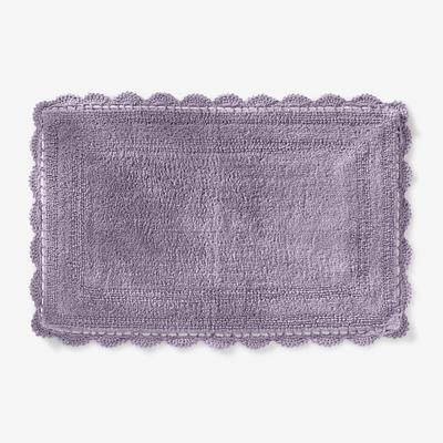 Rectangular Crochet Bath Mat by BrylaneHome in Lavender (Size 21X34 RECT)