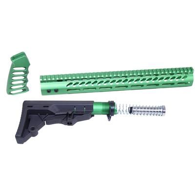Guntec USA AR-15 Ultralight Series Complete Furniture Set Anodized Irish Green ULTRA-SET-IG