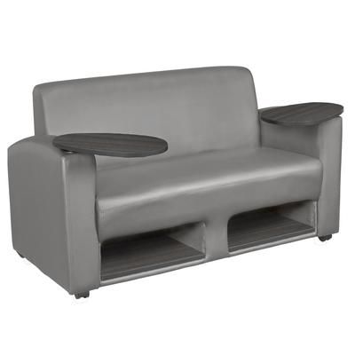 Supernova Tablet Arm Loveseat w/ Storage- Grey/Ash Grey - Regency 7702AGGY