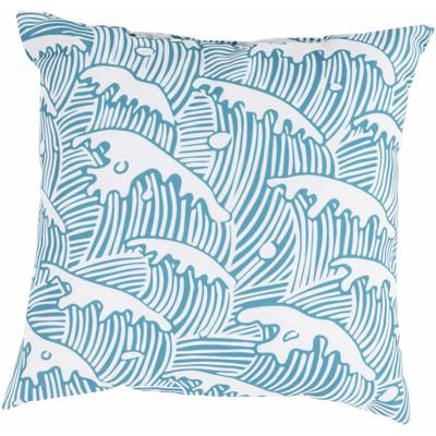 Bacalan 20" Square Coastal Pillow plush Aqua/Blush Outdoor Throw Pillow - Boutique Rugs
