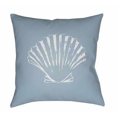 Maan 18" Square Coastal Pillow plush Thatch Blue/White Tonal/Smoke/Slate/Gray/Pewter/Light Silver/Metallic Silver/Medium Gray Outdoor Throw Pillow - Boutique Rugs