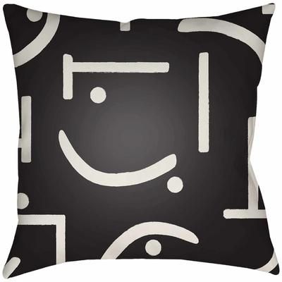 Durusu 20" Square Modern Pillow plush Black/Ivory Outdoor Lumbar Pillow - Boutique Rugs