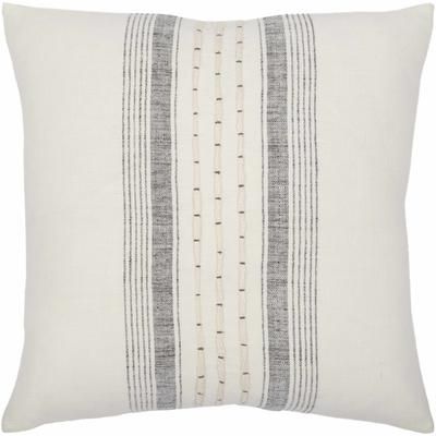 Capreol 18" Square Cottage Pillow Moroccan Plush Black/Cream Throw Pillow - Boutique Rugs