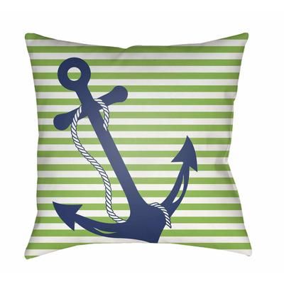 Matanao 18" Square Coastal Pillow plush Dark Gray/Seashell/Moss/Dark Gray/Gray/Light Silver/Sage/Marine Blue Outdoor Throw Pillow - Boutique Rugs