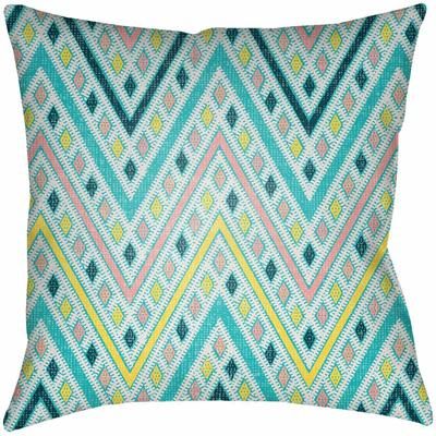 Pinit 20" Square Modern Burgundy/Cream/Dark Green/Ink Blue/Orange/Peach/Green/Teal Outdoor Lumbar Pillow - Boutique Rugs