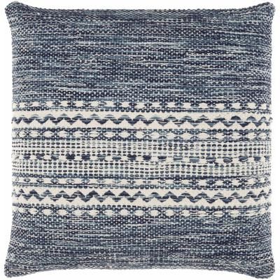 Panikihan 20" Square Cottage Pillow Moroccan Plush Cotton Blue/Navy/Oatmeal/Light Beige/Beige Throw Pillow - Boutique Rugs