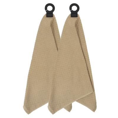 Hook And Hang Woven Kitchen Towel, Set Of Two by RITZ in Biscotti