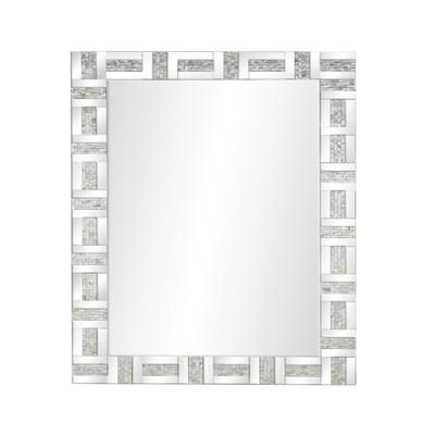 Silver Glam Wood Wall Mirror by Quinn Living in Silver