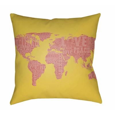 Palaroo 18" Square Modern Pillow plush Dusty Coral/Rose/Yellow/Dark Pink Outdoor Throw Pillow - Boutique Rugs