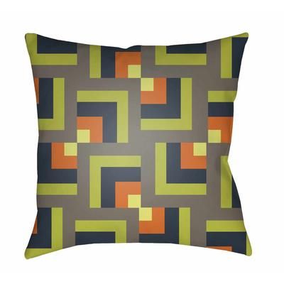 Igbaras 18" Square Modern Pillow plush Brown/Dark Blue/Olive/Orange/Navy Outdoor Throw Pillow - Boutique Rugs