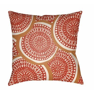 Surup 22" Square Modern Pillow Moroccan Plush Burnt Orange/Red/White Outdoor Throw Pillow - Boutique Rugs