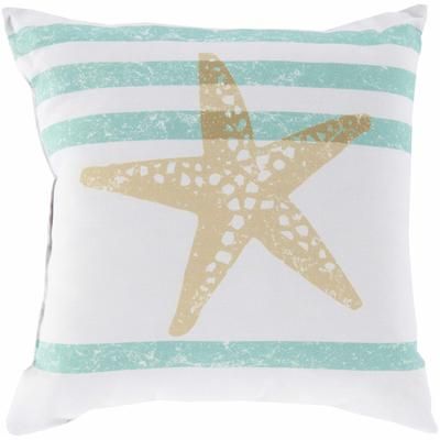 Volo 26" Square Coastal Pillow plush Dusty Sage/Light Gray/Sage/Wheat/Medium Gray/Peach Outdoor Throw Pillow - Boutique Rugs