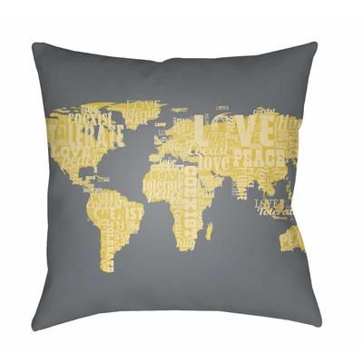 Duleek 22" Square Modern Pillow plush Charcoal/Yellow Outdoor Throw Pillow - Boutique Rugs